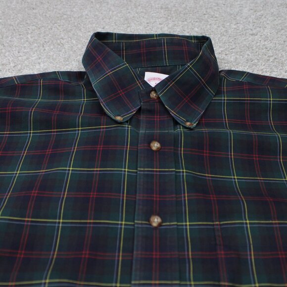 Brooks Brothers 346 Shirt Mens XL Blue/Green/Yellow/Red Non-Iron 100% Cotton L/S - Picture 5 of 13